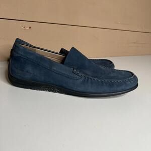 ECCO Men's Blue Leather Loafers Slip On Dress Shoes EU 40 US 6-6.5 Classic